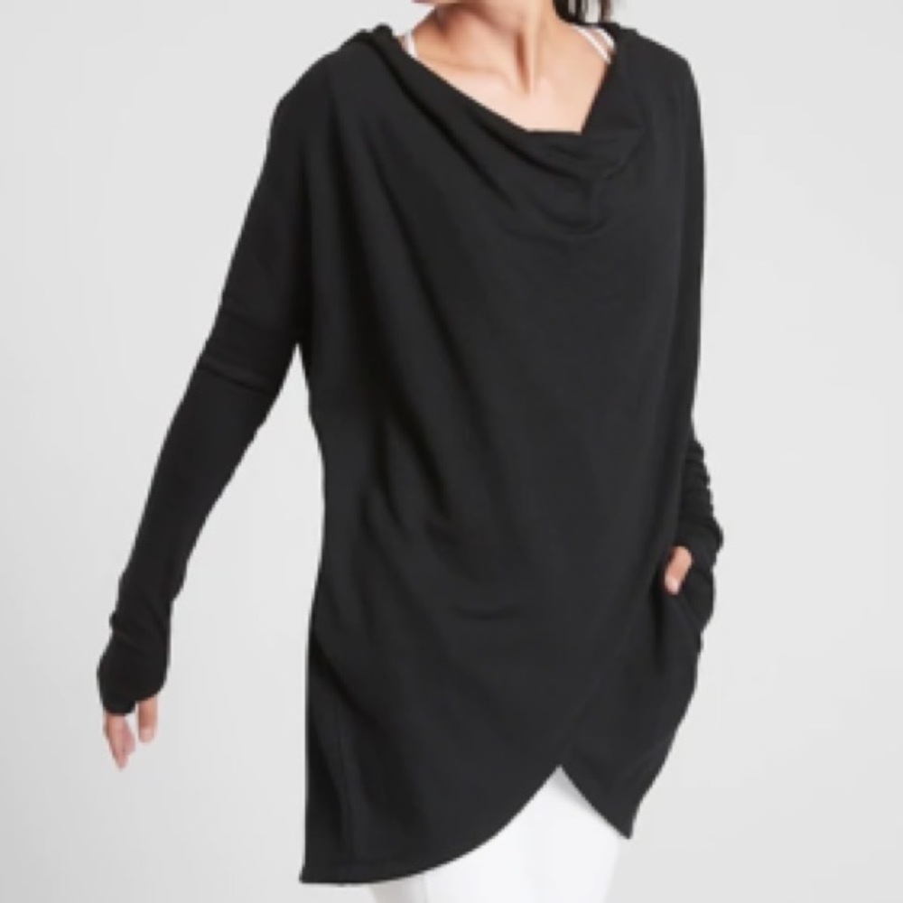 Athleta Black Cowl Neck Sweatshirt